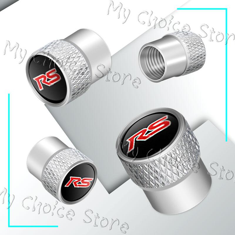 4Pcs/Set RS Logo Emblem Car Wheel Tire Valve Cap Tyre Rim Stem Airdust Waterproof Cover For Chevrolet jm2 Captiva Lacetti Aveo Cruze