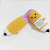 Funny Crochet Emotional Support Pencil Doll Handmade Wool Knitted Positive Energy Pencil Doll With Card Desktop Ornament Gifts