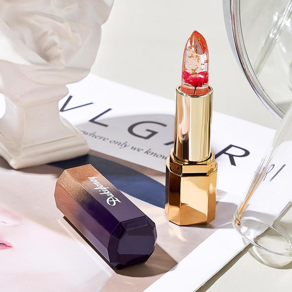 Увлажняющая помада для губ Petal Fresh, меняющая цвет - Золотая фольга, Прозрачная, Нелипкая, Не скатывается, Реагирующая на температуру.