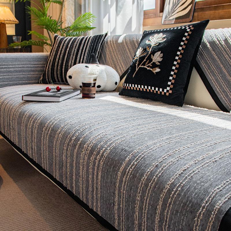 Чехол для дивана EIFLOY-Stripe, 1, 2, 3-местный, стул, диванный чехол, нескользящий, подушка для секционного дивана для гостиной, домашний декор