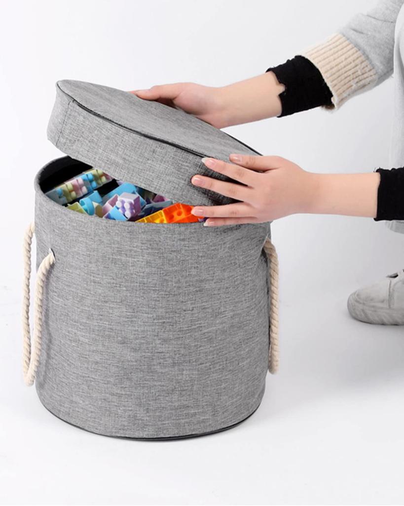 Samcos Хранение игрушек, игрушек, корзина для хранения игрушек большого диаметра с детским днем рождения, легко моющаяся сумка для хранения принадлежностей, детский коврик, складная,