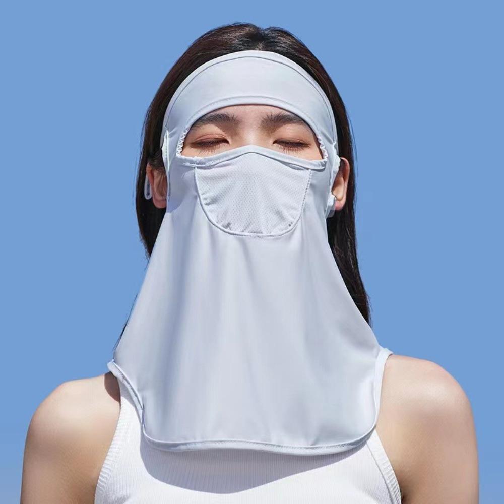 Защитная маска для лица от УФ-лучей, накидка из ледяного шелка, солнцезащитная шаль, модная вуаль для защиты от солнца для велоспорта