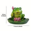 Resin Backflow Incense Burner Creative Cute Frog+Lotus Fragrance Holder Incense Stick Burner for Home Decor (Without Incense)
