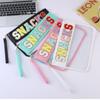 Transparent PVC Zipper Snack Bag with Embroidered Letters - Portable PU Waterproof Makeup and Toiletry Handbag