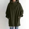 Women's Zip Hooded Long Sweatshirt Lightweight Loose Long Sleeve Casual Sweatshirt With Pocket