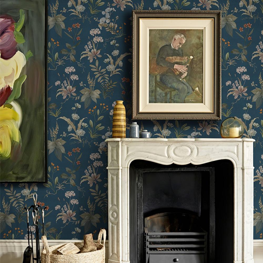 1roll Vintage Floral Wallpaper Peel and Stick Wallpaper Floral Contact Paper Boho Flower Self Adhesive Removable Wallpaper for Desktop Shoe Cabinet