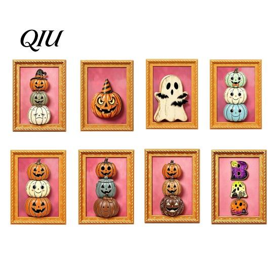 Magnetic Refrigerator Accessories Halloween Pumpkin Frame Magnet, Vintage Ghost Fridge Whiteboard Decorative Magnet for Holiday Party Waterproof
