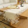 Handmade Simple Modern Primary Color Linen Table Cloth Lace Embroidered Linen Tablecloth Tv Cabinet Dust Cover Home Table Runner