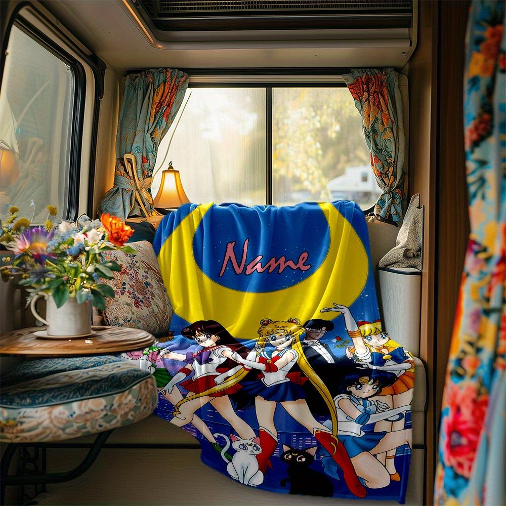 Sailor Moon Characters Crescent Moon Rv Blanket Personalized Name Soft Comfortable Stylish Rv Blanket Car Blanket Perfect For Rv Travel Rv Camping Rv