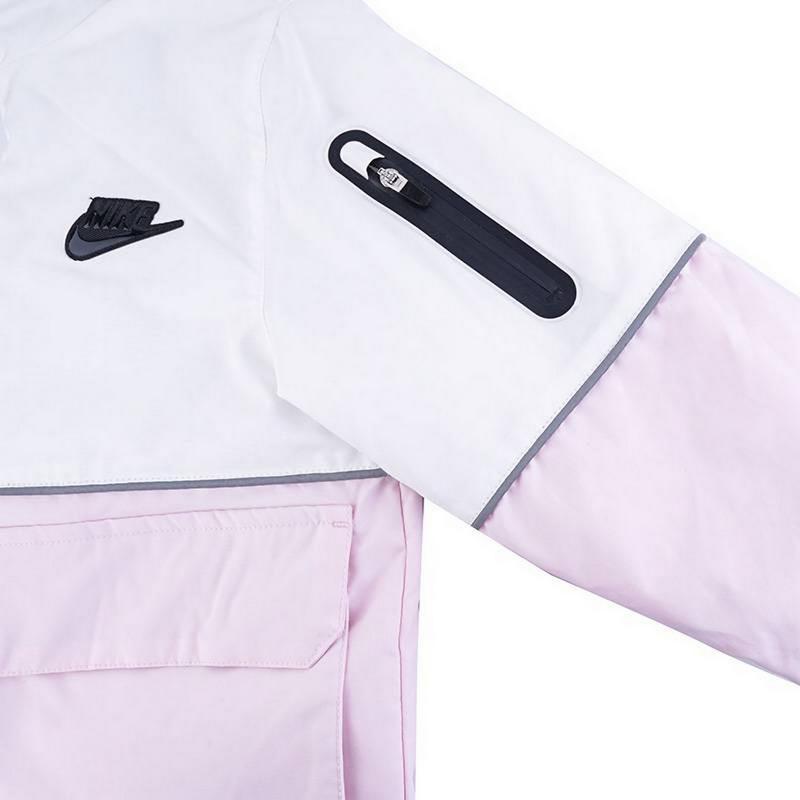 Nike Модная универсальная спортивная куртка с капюшоном Детские куртки Белый Фиолетовый HQ7315-133
