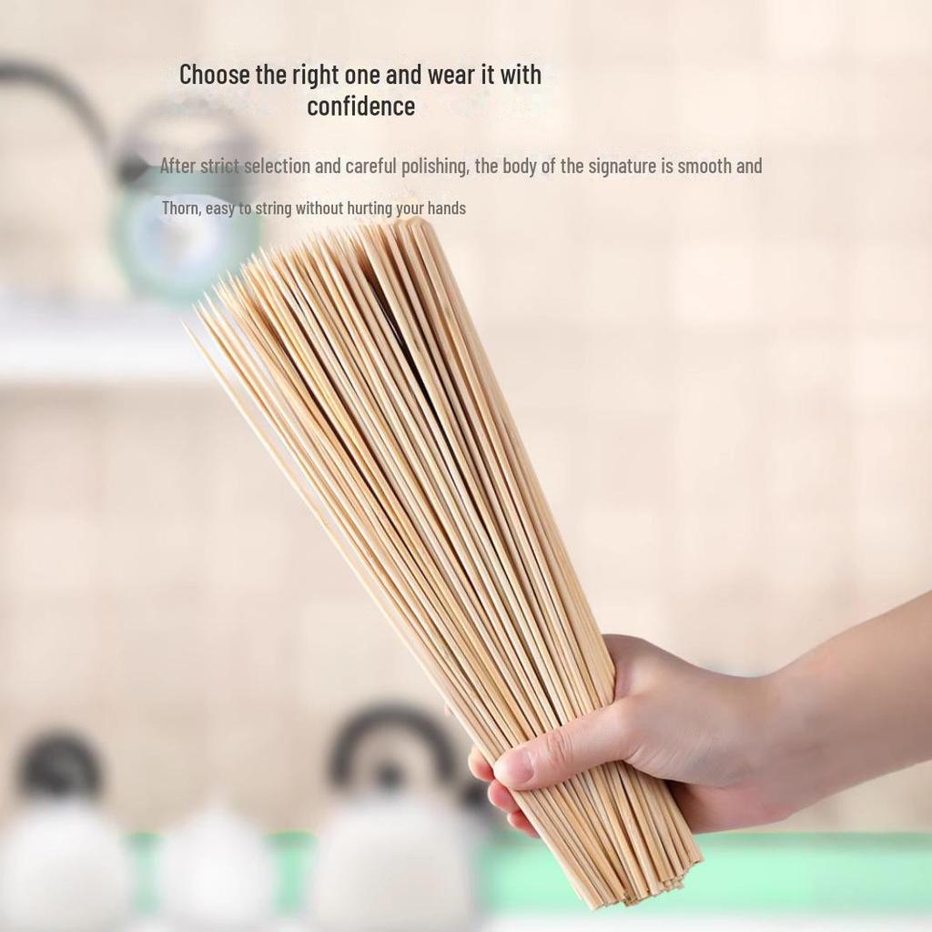 Бамбуковые шампуры Zibo: Одноразовые шампуры для барбекю, жареных сосисок, засахаренных боярышников и кислых блюд