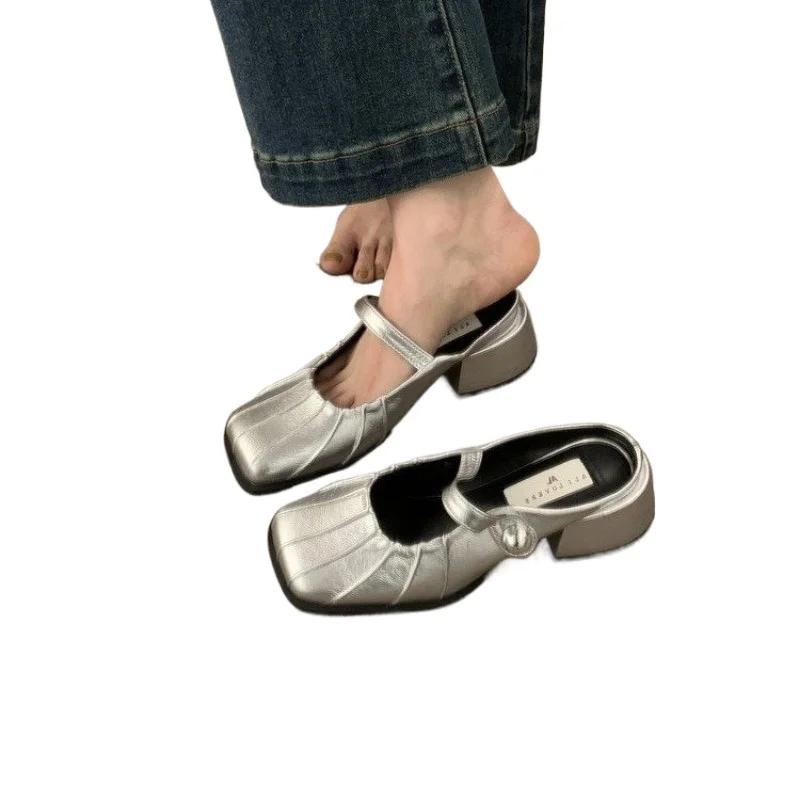 Модные корейские новые летние женские туфли в стиле ретро, сандалии большого размера для женщин, модные повседневные туфли на плоской подошве для женщин