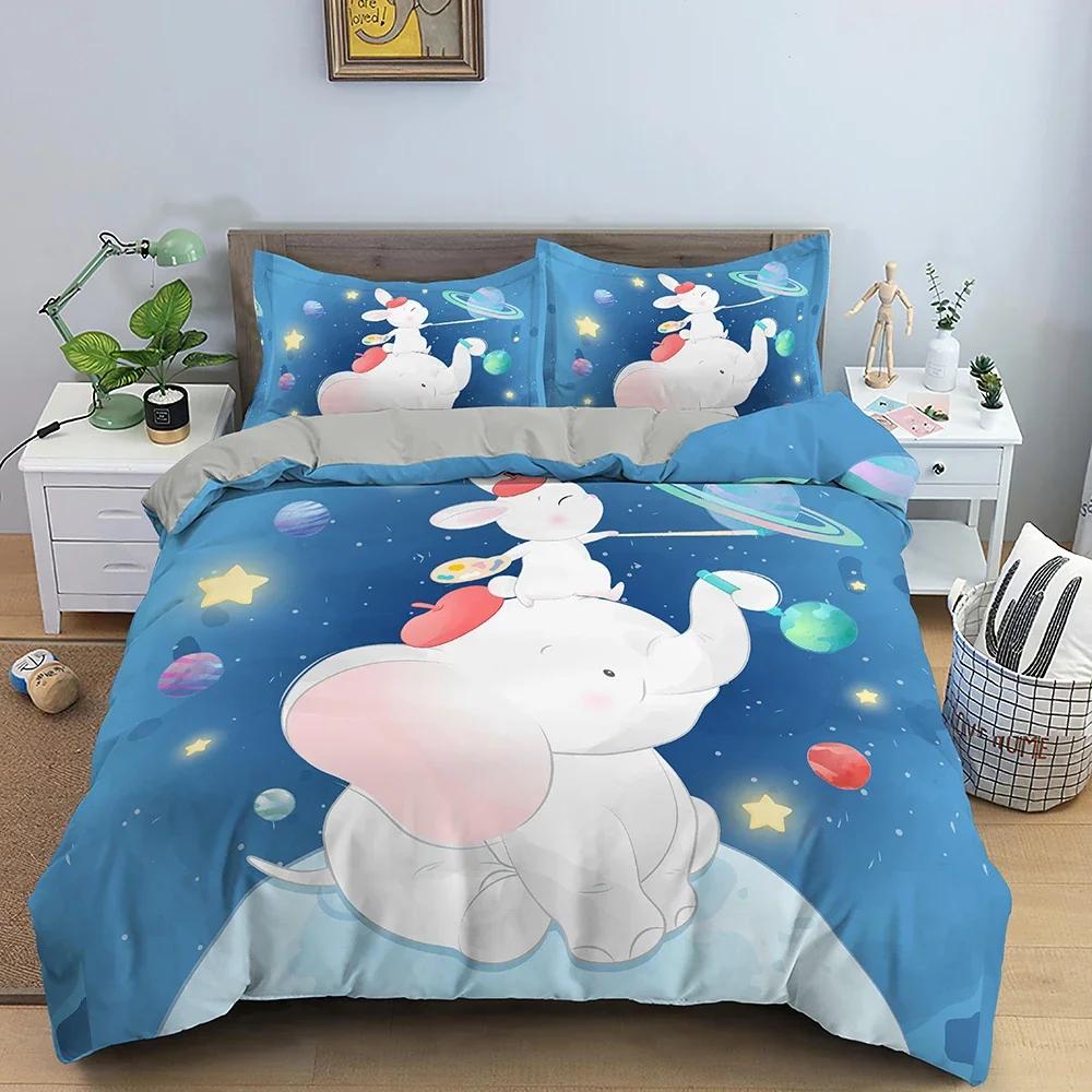 3D Cartoon Pattern Duvet/Quilt Cover Cozy Soft Bedding Set for Children Kids Bedroom Decor Bedclothes Queen Twin Single 2/3Pcs