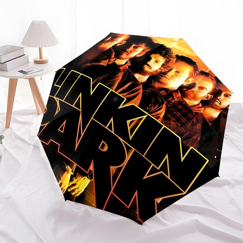 Linkin Park, Music Band Automatic Opening and Closing, 8 rib Structure Portable Umbrella, Suitable for Men and Women in All Seasons Perfect