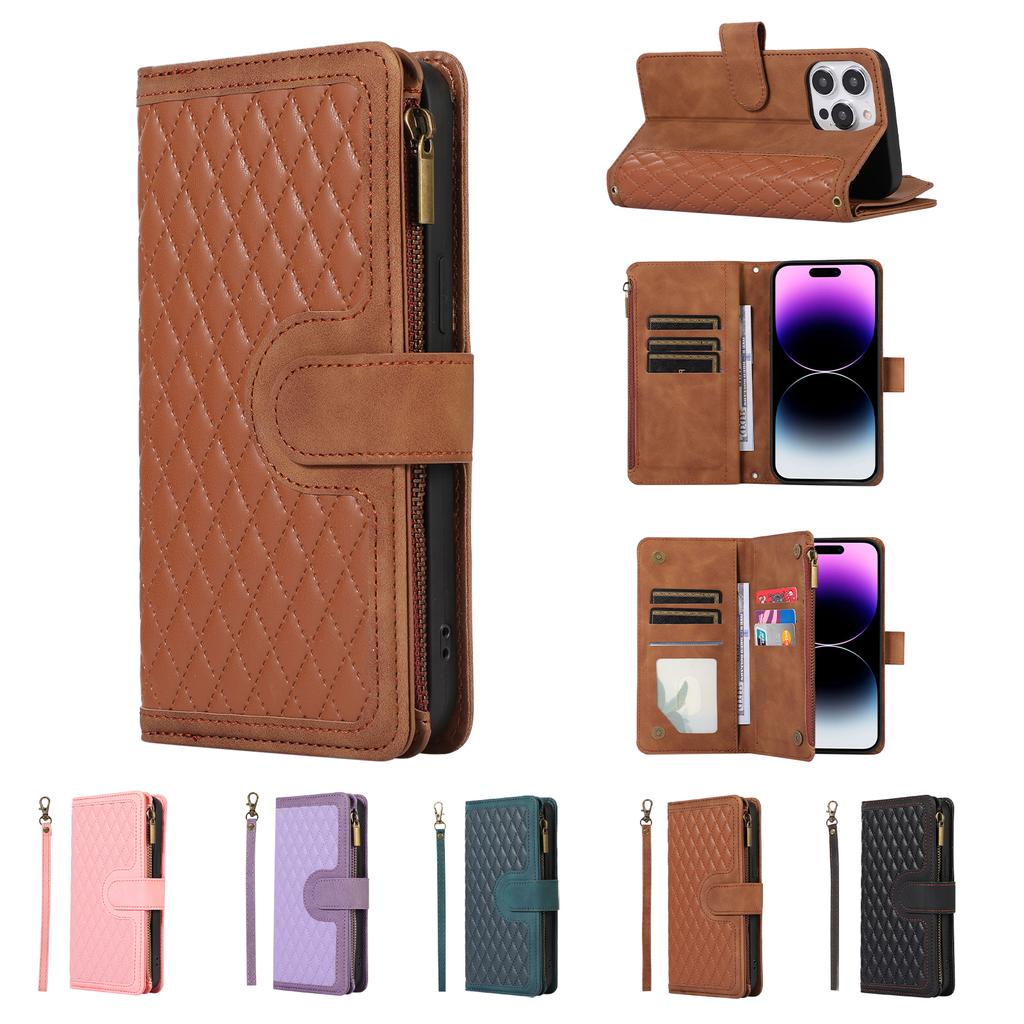 Wallet 9 Card Flip Zipper Leather Case for for Samsung S23 S22 S21 S20 Ultra Plus A13 A14 A54 A53 iPhone 15 14 Plus 13 12 11 Pro Max X XR XS Max 8P 7P