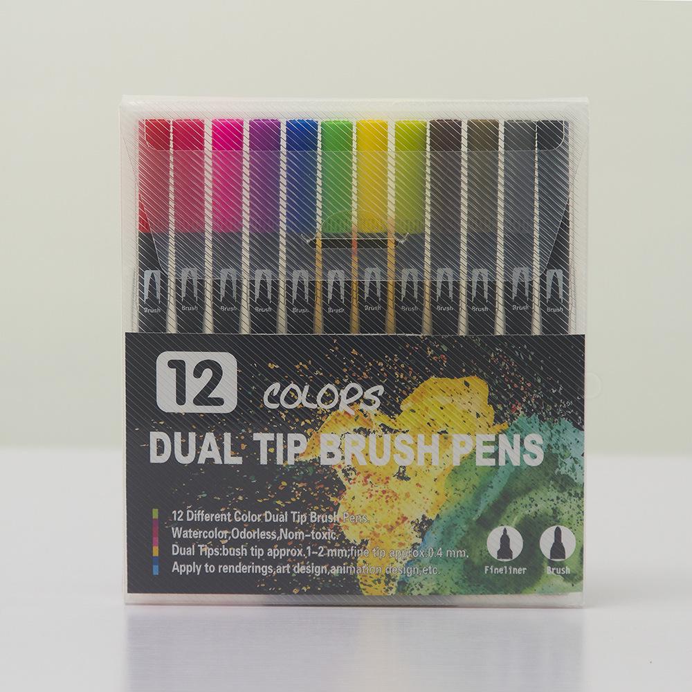 Double-Ended Washable Watercolor Pens - 120 Color Set, Non-Staining, Soft Tip Art Liner for Children's Drawing