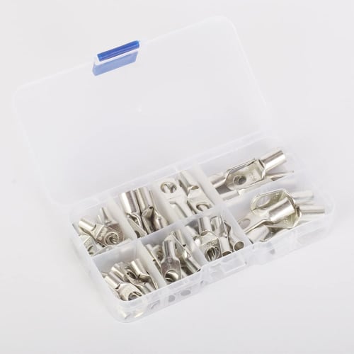 aleawol 3-Piece Wire Terminal Crimping Tool Set with Crimping Pliers, Cable Cutter, and 60 Bare Crimp Terminals, Compatible with 6/10/16/25/35/50mm? (