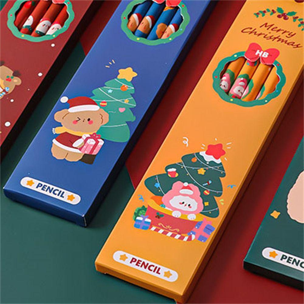 Supplies Xmas Drawing Sketch Pen Set with Eraser Wood Pencil Christmas Standard Pencil HB Pencils