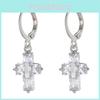Элегантные серьги-подвески в виде креста из серебристого сплава, модные и универсальные, летняя бижутерия 2022