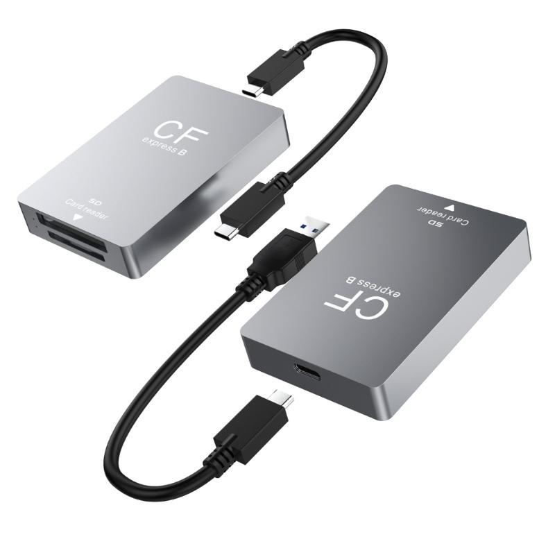 Устройство для чтения карт CFexpress Type B USB 3.2 10 Гбит/с Адаптер Устройство для чтения карт CFexpress B и SD 4.0 для ОС Windows с USB C/USB-кабелем