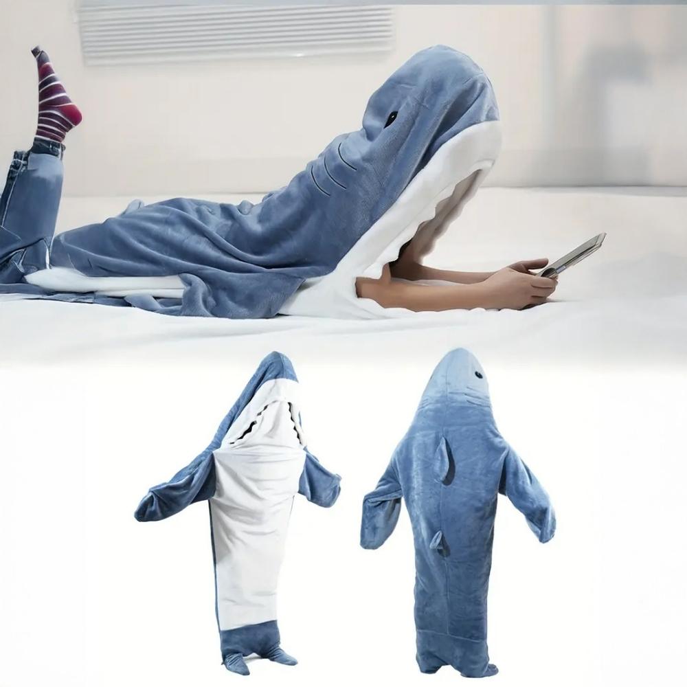 Shark Costume, Shark Pajamas, Shark Sizes, Blue Blanket, White Sleeping Bag
