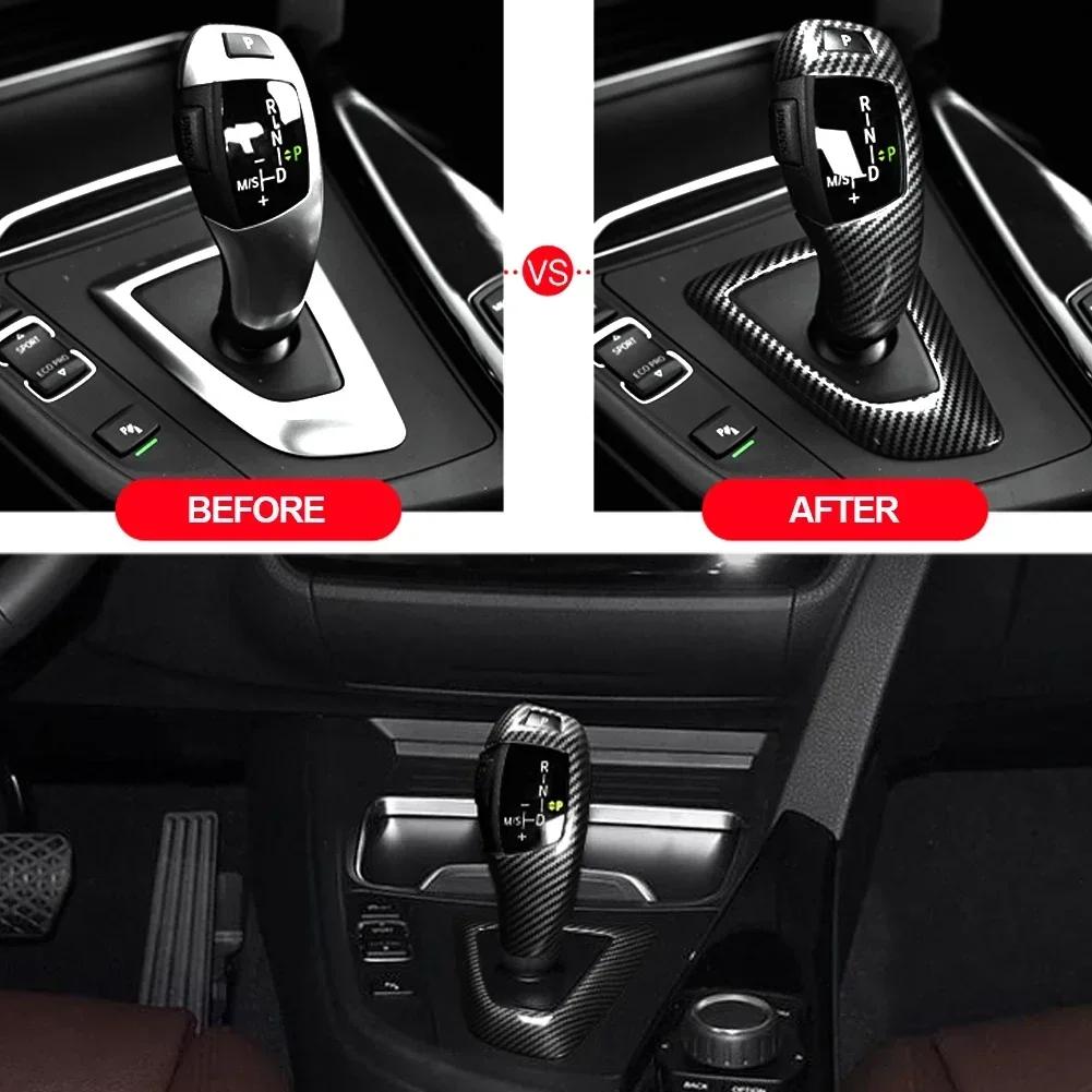 Текстура из углеродного волокна для BMW F30 F10 F15 F07 F20 F21 F22 F32 F34 F35 5GT рамка панели переключения передач автомобиля крышка ручки переключения передач отделка головы