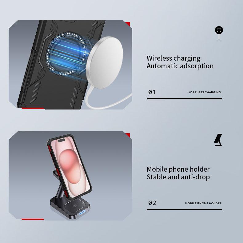 Жесткий магнитный чехол для телефона iPhone 15 16 Pro Max 16E Samsung Galaxy S25 Ultra A06 A16 A26 двухслойный прочный TPU+PC противоударный чехол для Redmi