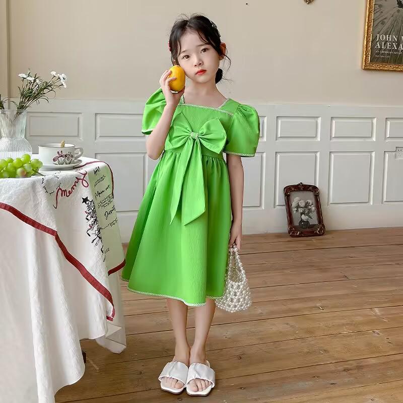 Летнее платье принцессы с рукавами-фонариками для девочек