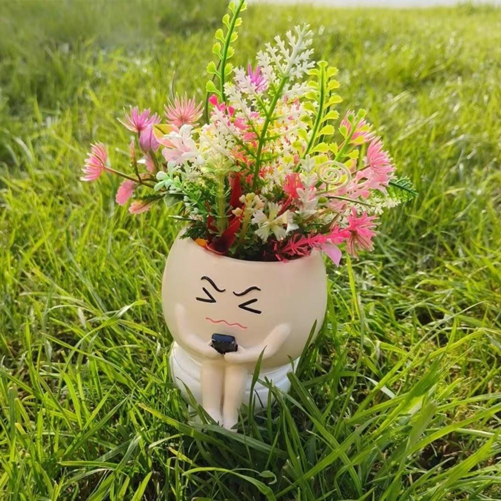 Cartoon Succulent Flowerpot Resin Plant Cultivation Pot Cute Plant Growing Container Gardening