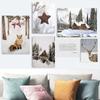 Nordic Christmas Holiday Atmosphere Posters Snow Elk Farm Forest Canvas Painting Print Pictures Living Room Wall Art Home Decor