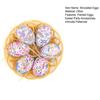 6 Pcs Simulated Easter Eggs Painted Egg with Rope Hanging Decoration Artificial Easter Egg Ornaments with Basket for Spring Holidays Party Accessories