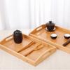 With Handles Bamboo Serving Tray Aesthetic Food Storage Tray Wooden Organizer Tray  Spoons