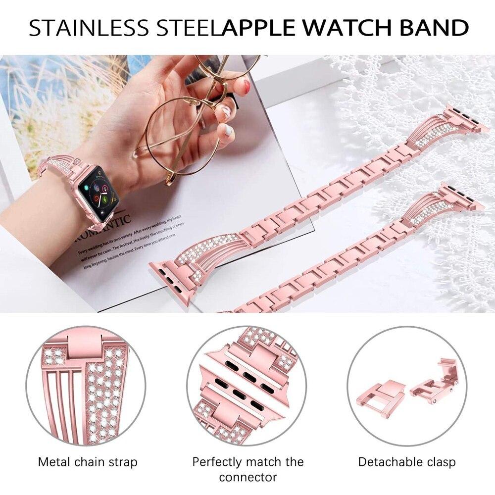 Ремешок с бриллиантами для Apple Watch ultra band 49 мм 45 мм 41 мм 44 мм 40 мм Ремешок для iwatch serice 10 9 8 7 6 5 4 3 46 мм 42 мм