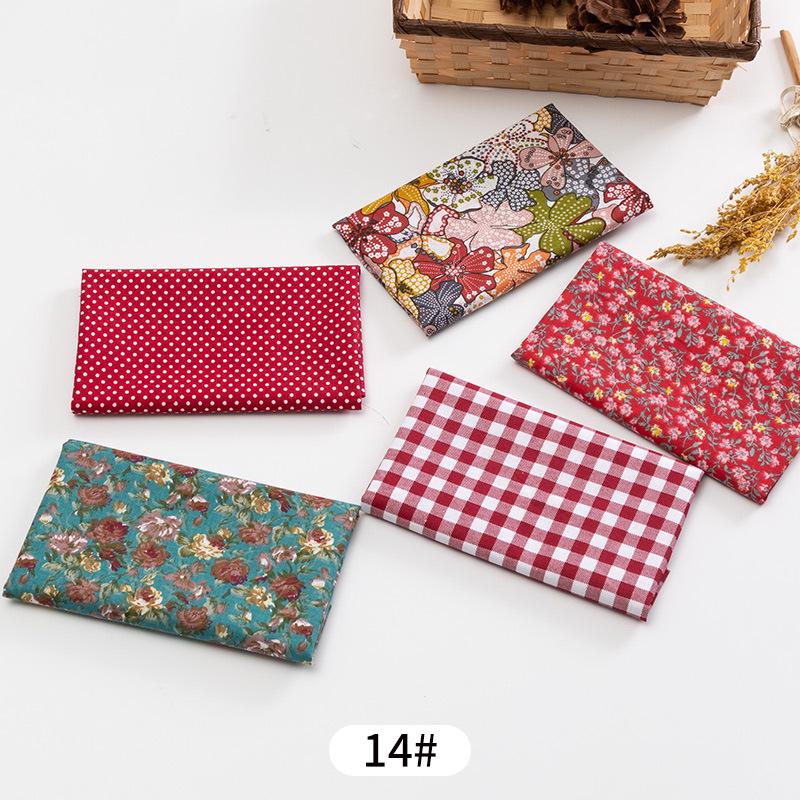 5pcs / Lot Printed Patchwork Cotton Fabric Doll Handmade Accessories Floral Fabrics for DIY