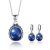 925 Sterling Silver Vintage Natural Labradorite Pendants Moonstone Oval 10*12MM Natural Stone Necklaces Gifts for Women Men
