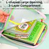Waterproof Mesh Zipper Pouch Bag 3-layer Document Bag Transparent File Bag  School Office Supplies