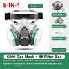 8In1 6200 Dust Mask Half Face Gases Painting Spraying Resin Work Smoke Safety Proteciton Replaceable Filters Respirator