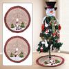 1PC Christmas Skirt Party Decorations Tree Skirt Office With Snowman and Santa Claus Print Home Linen Cloth Holiday 108cm