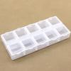 PP Large 10-Compartment Transparent Square Jewelry Storage Box with Lid