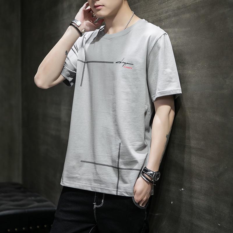 Men's Korean Style Loose Cotton Summer T-Shirt - Short Sleeve, Student Inner Wear
