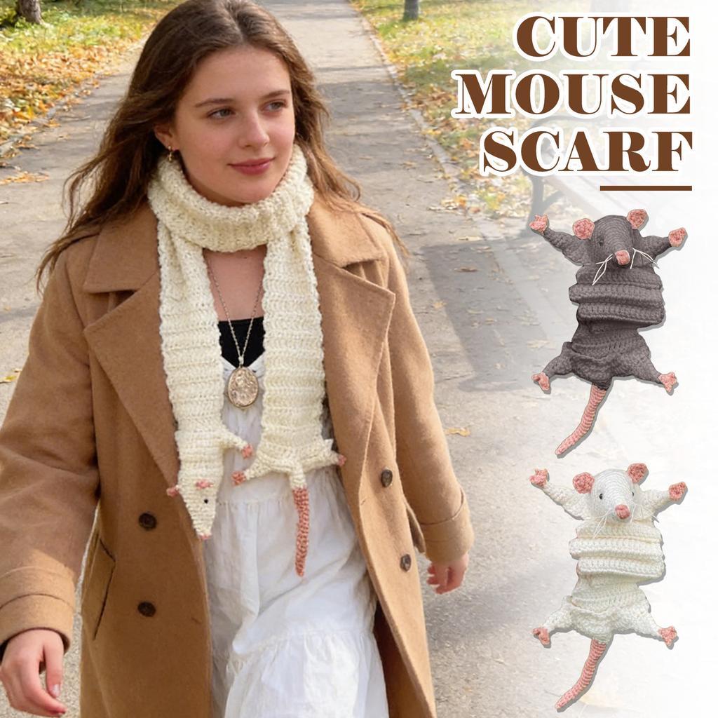 Ручная вязка крючком Шарф-крыса – Забавный Уютный Животный Шарф, Причудливый Теплый Шарф на Шею, Значимый Подарок на Зиму