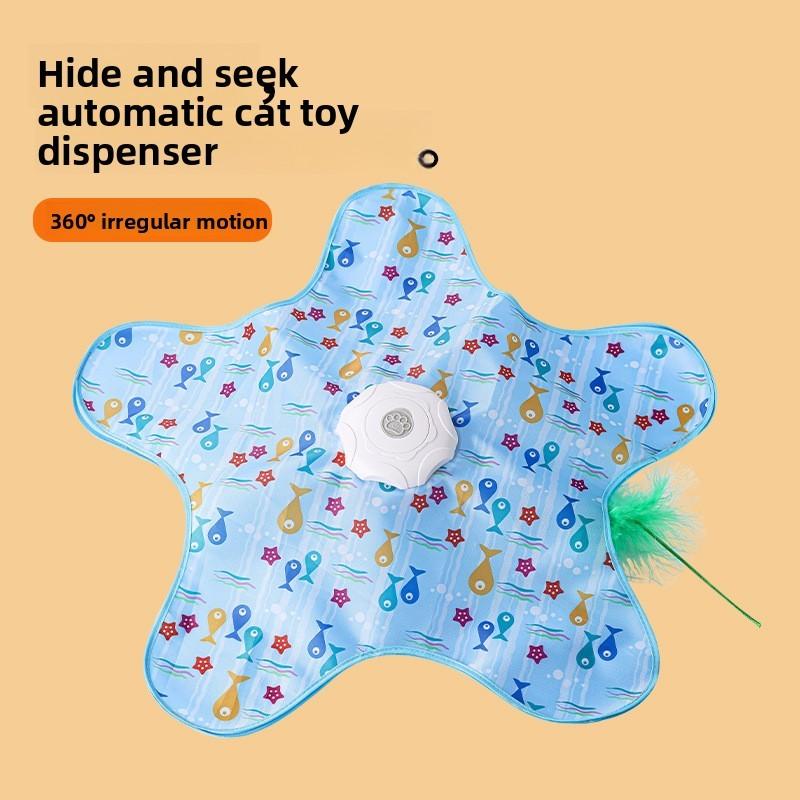 Интерактивный коврик-игрушка для кошек PetSmart с перьевой удочкой и движением на 360 градусов для игры в помещении