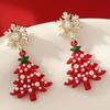 European and American Fashion Christmas Snowflake Christmas Tree Earrings, Women's Personalized Holiday Party Accessories Gifts
