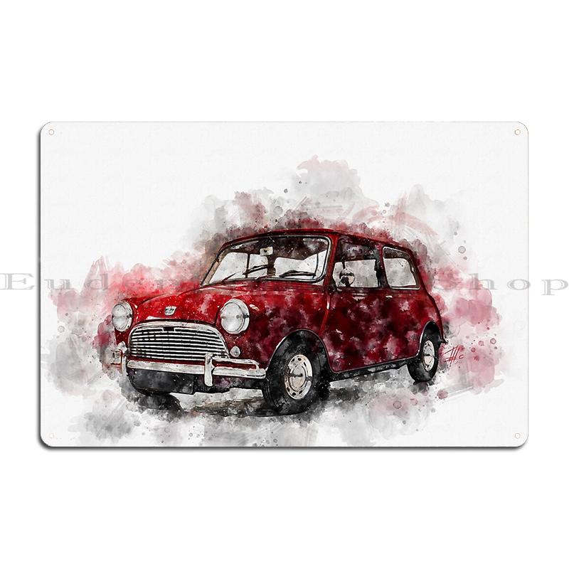 Austin Mini Rallye Seven N8 Классический британский утилитарный автомобиль с Юнион Джеком снизу Металлический гаражный клубный бар Ретро жестяной знак Постеры