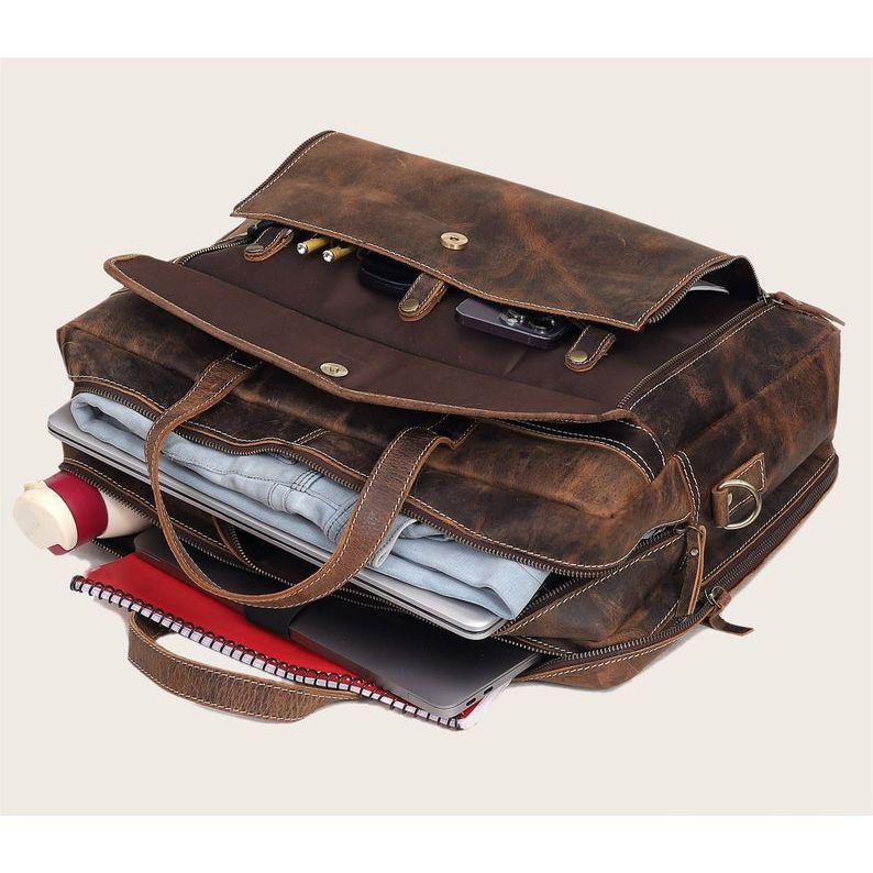 Personalized Handmade Leather Handbag Briefcase Messenger Bag Men Leather Shoulder Bag School Laptop Bag Best Travel Bag Satchel Bag GIFT