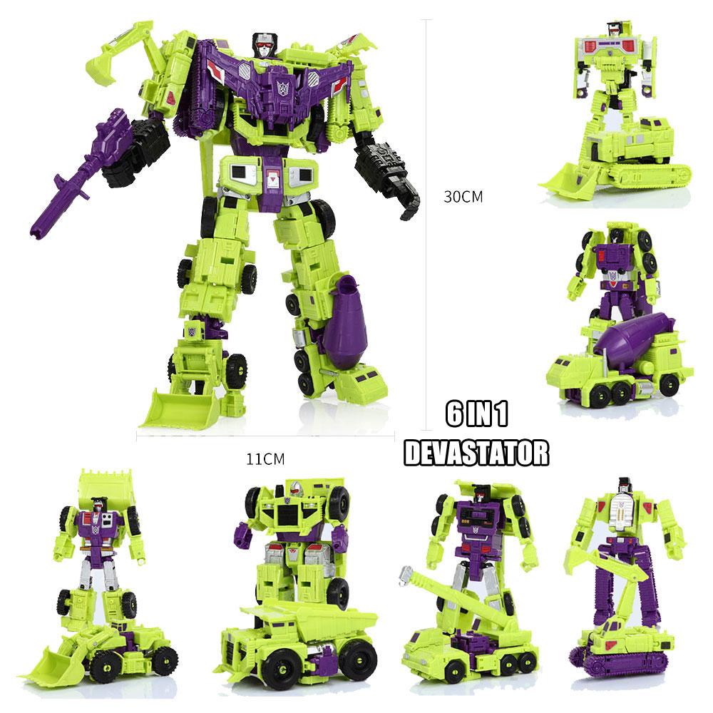 HZX 6 в 1 Devastator Haizhixing трансформирующиеся игрушки фигурка действия Аниме KO G1 Робот самолет транспортное средство инженерное m