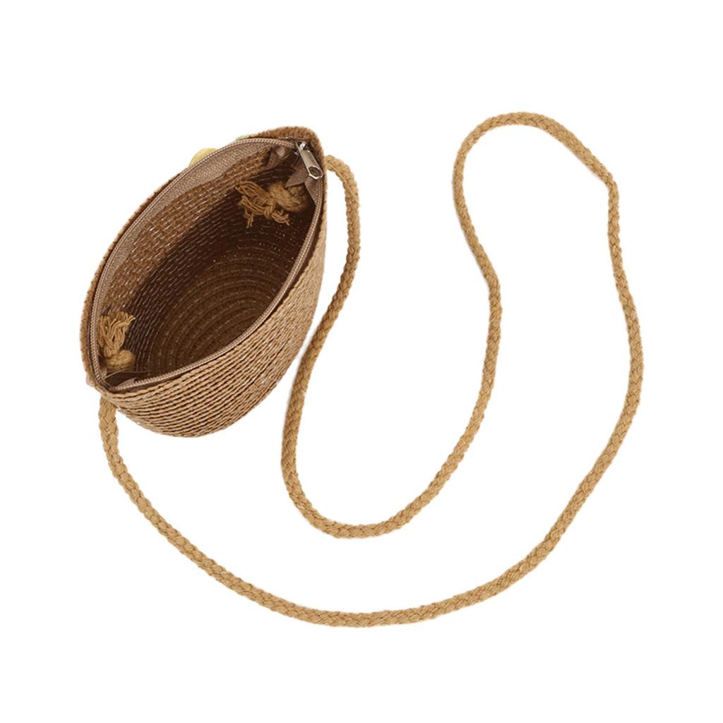 Девочка Молния Цветок Соломенная Сумка Милый Реквизит для Фото Ручной Работы Плетеная Детская Сумка-Мессенджер Корзина для Хранения Кошелек для Монет Сумка-Кроссбоди