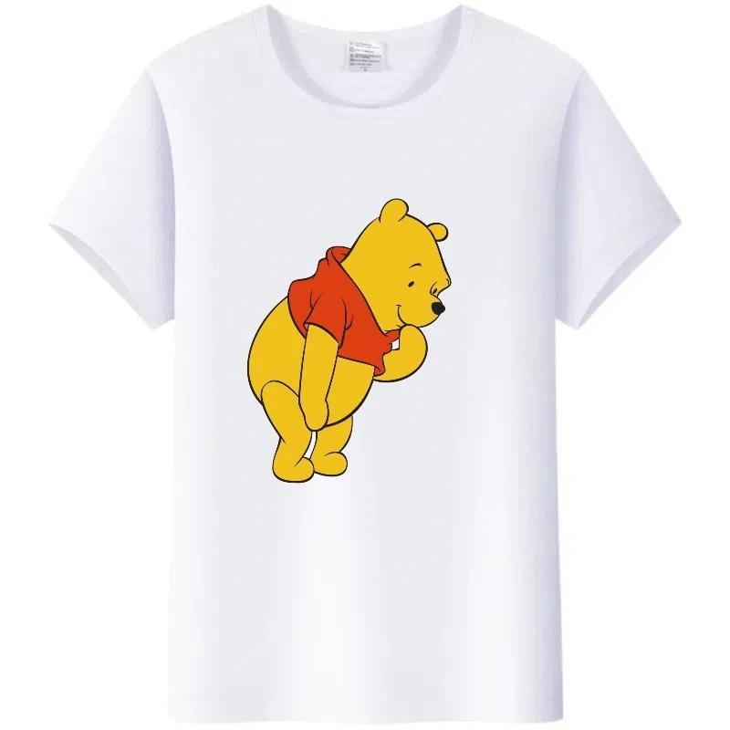Cute Ladies Summer Blouses Men White Tees Woman Harajuku Tshirt Gothic Clothes Tops Disney Cartoon Pooh Tigger Graphic T-shirt