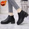 Fashion Elegant with Medium Heels Leather Warm Ankle Boots for Women Autumn Winter Round Toe Booties Designer Luxury Woman Short Shoes
