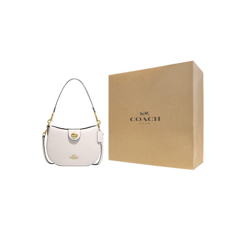 New COACH Ella Cow Leather Handbag, Shoulder Bag Medium Size Women's White CH196-IMCHK